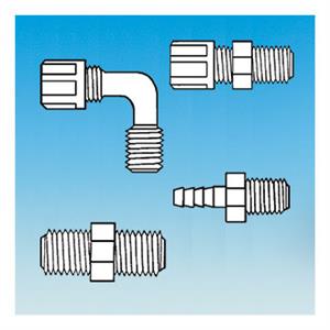 12770-36 | Ptfe 1 4 male NPT to 1 4 id hose barb connector.