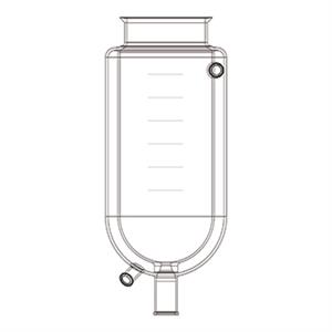 12850-08 | 30L cylindrical jacketed flask 300mm flange 1.5in
