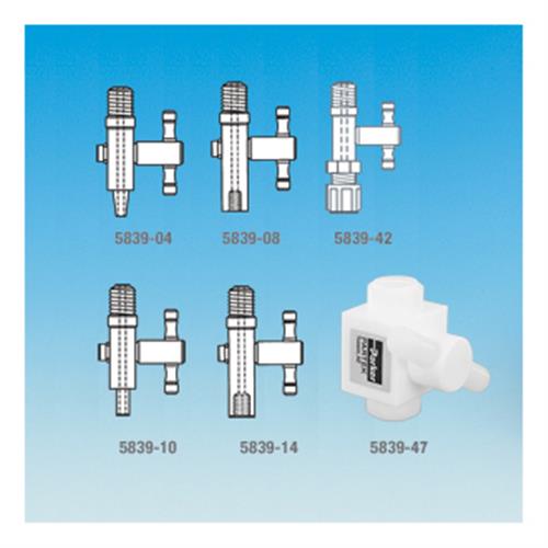 5839-04 | PTFE stopcock valve 2 way one 1 4 inch male luer p