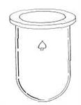 6511-06 | Flask 1000mL cylindrical round bottom 137mm OD x 1