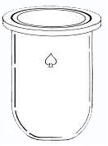 6511-56 | Flask 2000mL cylindrical flat bottom 168mm OD x 13