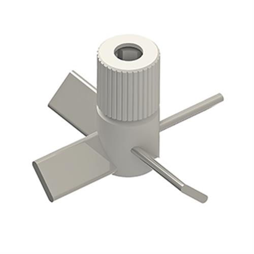 8097-06 | Agitator PTFE 4 blade fits 10mm shaft 76mm od 45 d