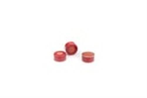 5181-1217 | Red crimp cap 11mm PTFE rub septa 100pk