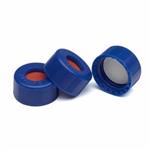 5185-5820 | Blue screw caps PTFE red sil septa 500pk