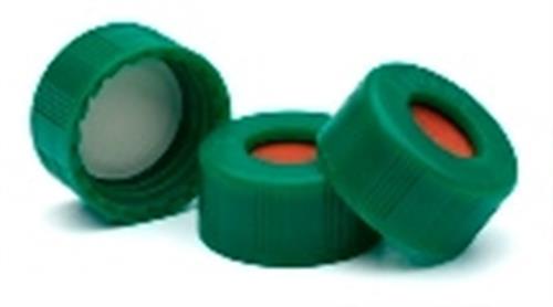 5185-5829 | Green screw cap PTFE red sil septa 500pk