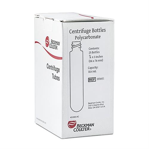 355651 | 10.4 mL Polycarbonate Bottle, 16 x 76mm - 25Pk