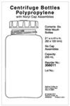356011 | 250 mL Polypropylene Bottle with Screw-On Cap, 62 x 120mm - 6Pk