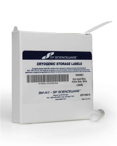 F13492-9501 | CRYO LABELS ROLLS 9.5MM DOTS WHITE
