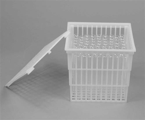 F18738-0010 | BASKET PP TEST TUBE WITH LID 6 X6 X6