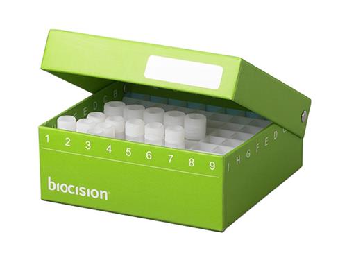 BCS-217G | Hinged CryoBox 2 Inch, 81-Place, with Drain Holes