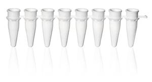 781325 | PCR tubes strip of 8 connected PP white 0.2mL bag