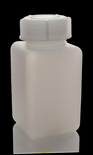 92889 | Square Bottle, HDPE, wide-mouth, w/LDPE screw cap