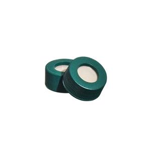 CG-4911-20 | Cap, Green, Open Top, 24-414, with 0.125" PP/PTFE/Silicone SURE-LINK Septa