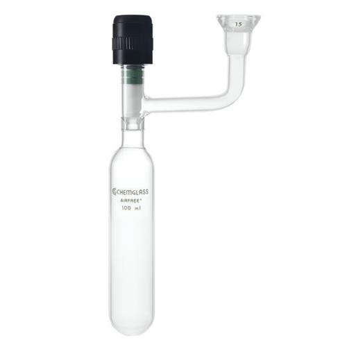 AF-0092-01 | 25mL Storage Vessel, #15 O-Ring jt, Airfree, Schlenk, 0-4mm Valve, 175mm OAH