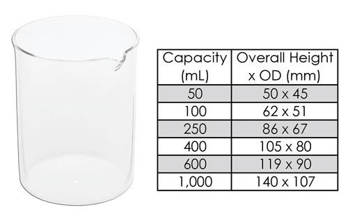 CG-1110-04 | Beaker Quartz 400mL Low Form