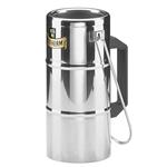 CG-1599-A-02 | Flask, Dewar, 1000mL, Narrow Mouth, Stainless Steel, Side Grip and Carrying Handle, 85mm ID X 206mm 