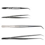CG-1650-07 | Stainless Steel Forceps/Tweezers, Dissecting, Curved, 8", Fine Point, Serrated Tip