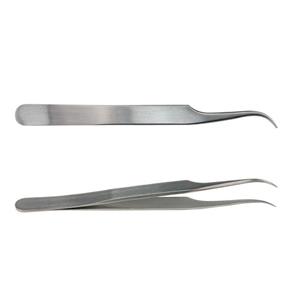 CG-1650-10 | Stainless Steel Forceps/Tweezers, Curved, 4.5", Fine Point