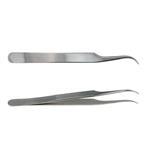 CG-1650-10 | Stainless Steel Forceps/Tweezers, Curved, 4.5", Fine Point
