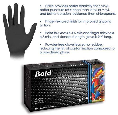 CG-1790-B05 | Nitrile Gloves Black Examination Bold Extra Large