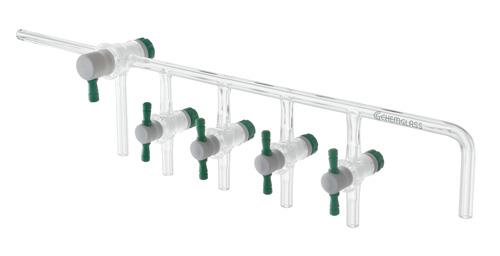 CG-1816-01 | 4 Place Gas Manifold PTFE Stopcock