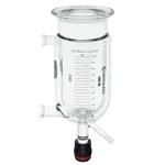 CG-1929-X15 | 1, 000mL Reaction Vessel, Jacketed, Graduated Both Sides, 100mm Flange, Flat Flange Inlet/Outlet, CG