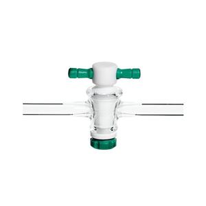 CG-424-01 | Stopcock, Straight Bore, PTFE Plug, 1mm Bore, 11/25 Plug Size, 7mm OD Sidearms