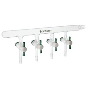 CG-4430-01 | Vacuum Manifold, Right Handed, 4 Ports, 4mm PTFE Stopcock