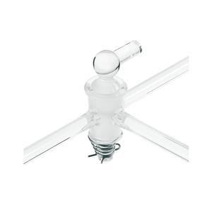 CG-464-01 | Stopcock, T-Bore, Glass Plug, High Vacuum, 2mm Bore, 12/30 Plug Size, 8mm OD Sidearms
