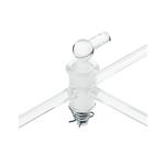 CG-464-03 | Stopcock, T-Bore, Glass Plug, High Vacuum, 6mm Bore, 20/44 Plug Size, 12mm OD Sidearms