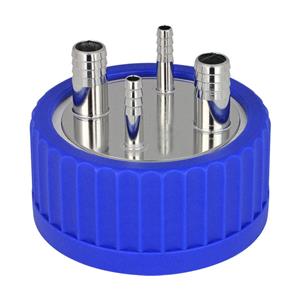 CLS-1380-480 | 4-Port Adapter, GL-80, (2) 1/4" and (2) 1/2" Hose Barbs, Stainless Steel