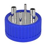 CLS-1380-480 | 4-Port Adapter, GL-80, (2) 1/4" and (2) 1/2" Hose Barbs, Stainless Steel