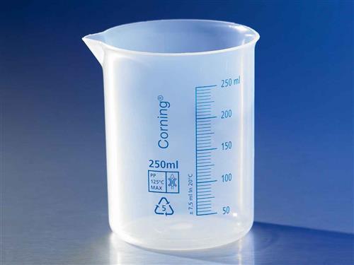 1000P-600 | Corning® Reusable Plastic Low Form 600 mL Beaker, Polypropylene, Graduated