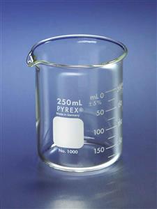 1000-400 | PYREX® Griffin Low Form 400 mL Beaker, Double Scale, Graduated