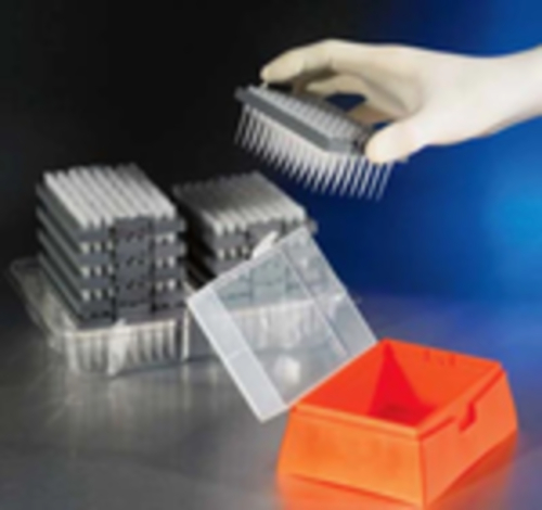 4131 | Corning® DeckWorks 1 - 200 µL Pipet Tips, Graduated, Reload Starter Kit, Natural, Nonsterile, Polypropylene, 96 Tips/Deck, 10 Decks/Pack, 960 Tips/Pack, 1Pack/CS,10 Empty Racks/CS