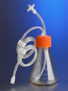 11415 | Corning® 250 mL Polycarbonate Erl Flask,1/8 Dip Tube, 0.2 µm Vent, Male Luer Lock, Sterile, 1/bag, 4/Cs