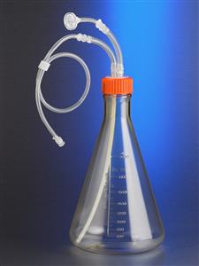 11460 | Corning® 2L Polycarbonate Erl Flask,1/8 Dip Tube, 0.2 µm Vent, Male Luer Lock, Sterile, 1/bag, 2/Cs
