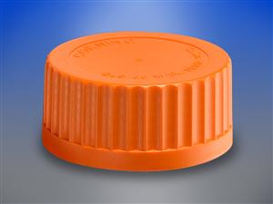 1395-32LTC | Corning® GL32 Orange Polypropylene Screw Cap with Plug Seal