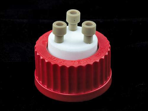 1395-45DC | Corning® GL45 3-Hole Delivery, Red High Temperature (180°C) PBT