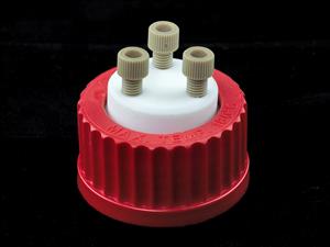 1395-45DC | Corning® GL45 3-Hole Delivery, Red High Temperature (180°C) PBT