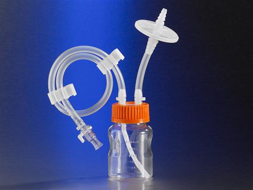 11651 | Corning® 150 mL Easy Grip Polystyrene Storage Bottles with Dip Tube, with 0.2 µm PTFE Filter, MPC