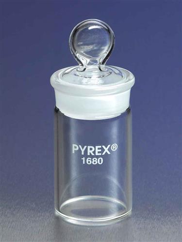 1680-2540 | PYREX® 12 mL Tall Weighing Bottle with Short Length 24/12 Standard Taper Joint
