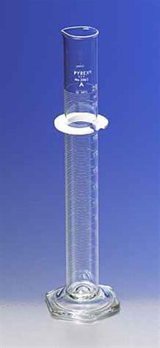 3062-10 | PYREX® 10 mL Single Metric Scale Cylinder, Serialized/Certified Class A, White Graduations, TD