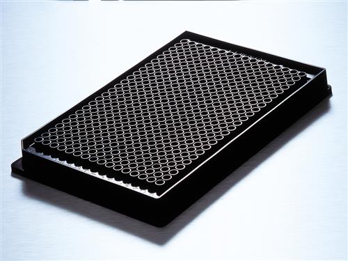 3542 | Corning® LowVol 384w Black/Clear Flat Bottom Polystyrene TC-treated Microplate, 10/Bag,,Lid, Sterile