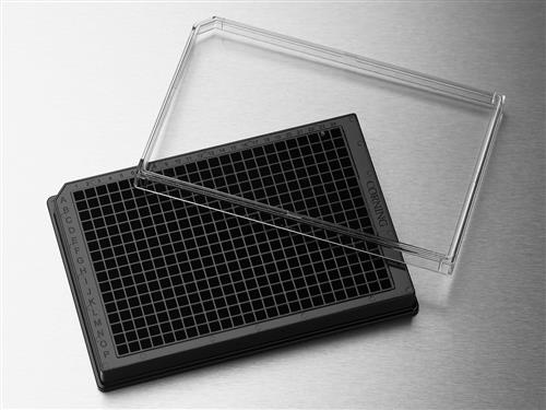 3822 | Corning® LowVol 384w Black Flat Bottom Polystyrene TC-treated Microplate, 10/Bag,,Lid, Sterile