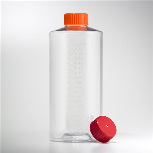3907 | Corning® CellBIND® 850cm² Polystyrene Roller Bottle with Easy Grip Cap, 2 per Bag, 40 per Case