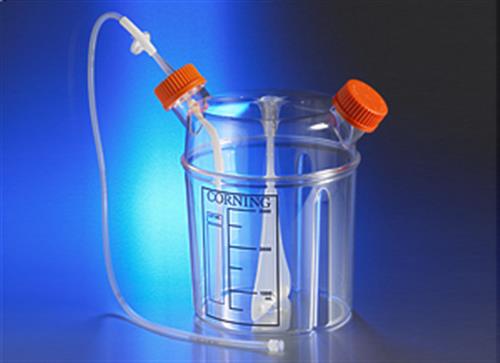 3579 | Corning® 3L Disposable Spinner Flask, Solid Cap and Aseptic Transfer Cap, Sterile