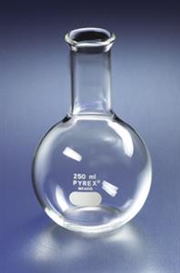 4060-50 | PYREX® 50 mL Long Neck Boiling Flask, Flat Bottom and Tooled Mouth