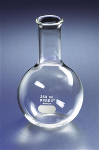 4060-500 | PYREX® 500 mL Long Neck Boiling Flask, Flat Bottom and Tooled Mouth