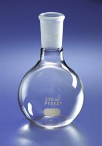 4100-125 | PYREX® 125 mL Short Neck Boiling Flask, Flat Bottom, 24/40 Standard Taper Joint